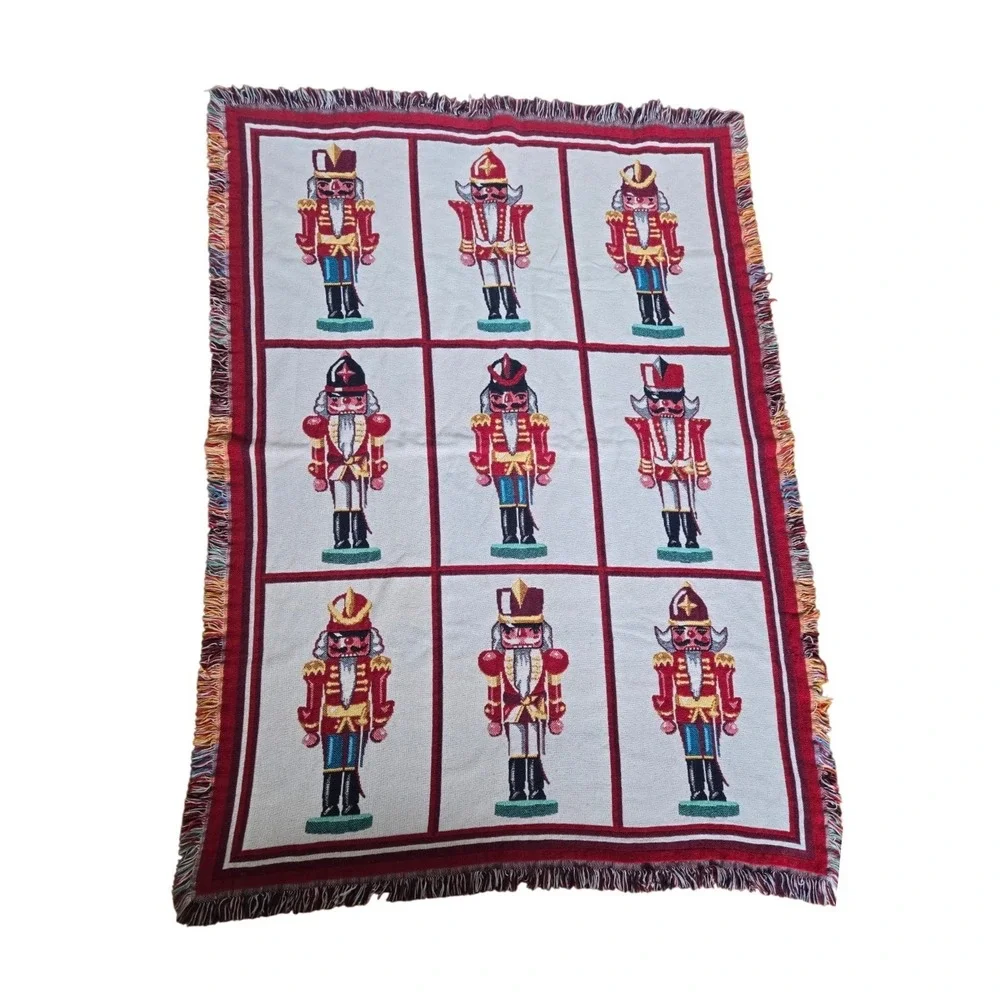 Goodwin Weavers Nutcracker Christmas Woven Throw Blanket Tapestry 49x67 Holiday
